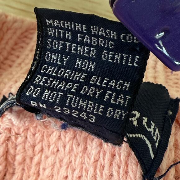 Vintage 90s Y2k Pink Cable Knit Cardigan Sweater Coquette Dolly Dollette S M - Picture 7 of 8